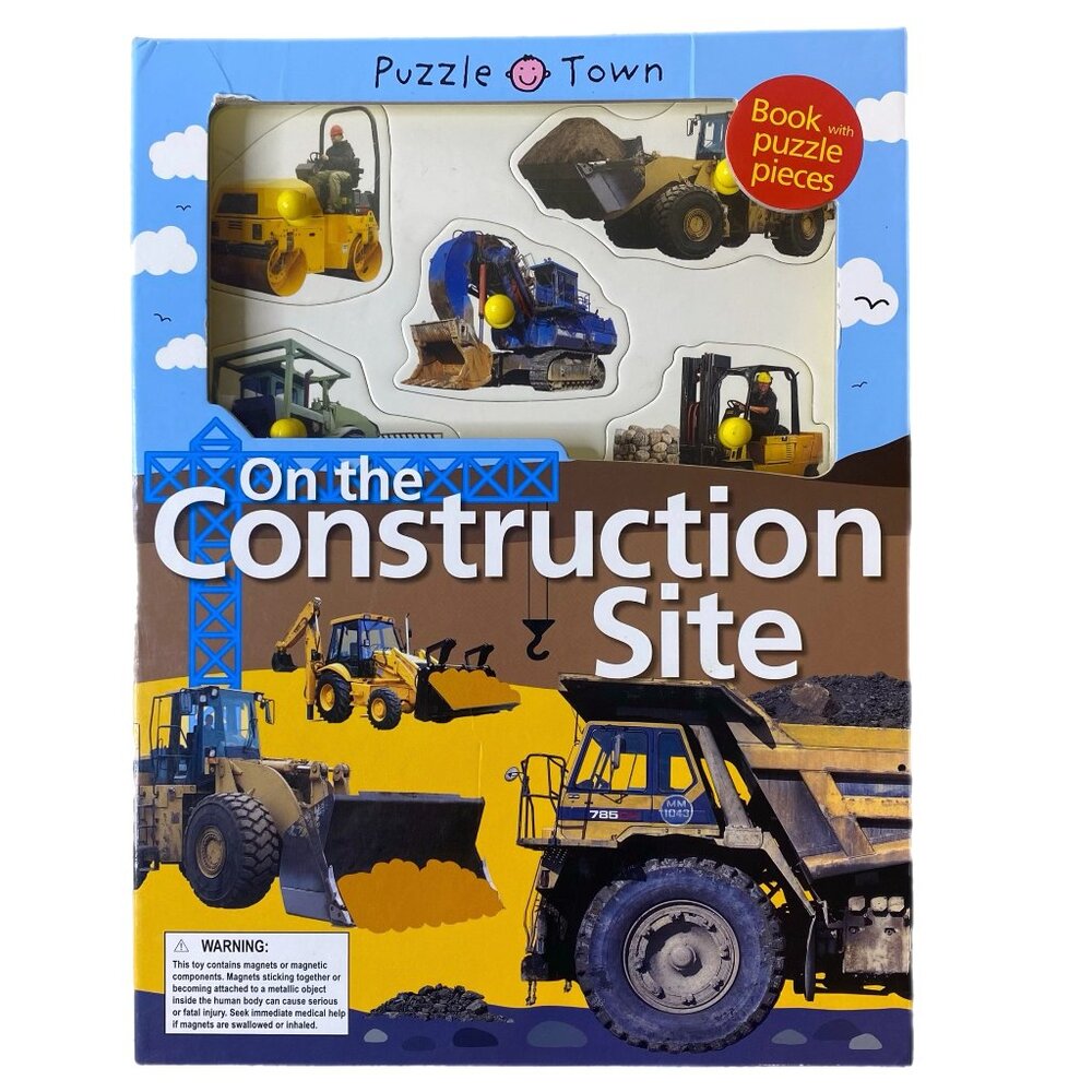 Puzzle Town "On the Construction Site" Book w/Puzzle Pieces